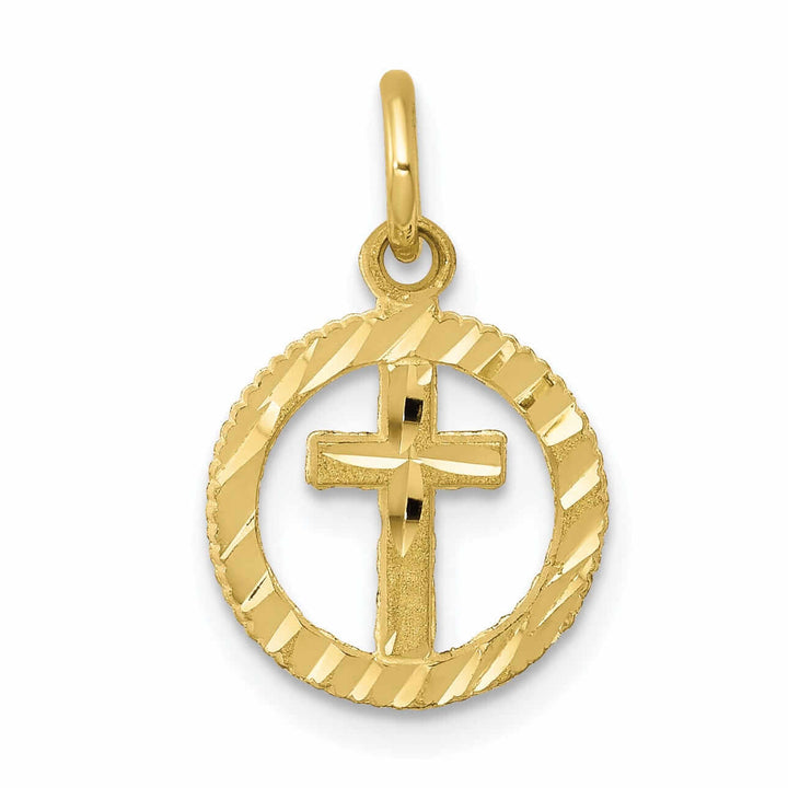 10k Yellow Gold Cross For Eternal Life Pendant