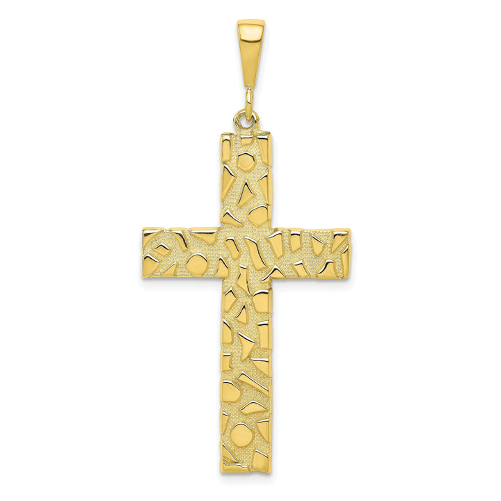 Yellow Gold Nugget Cross Pendant