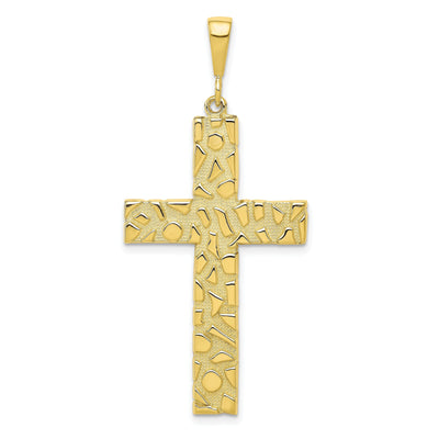 Yellow Gold Nugget Cross Pendant at $ 280.72 only from Jewelryshopping.com