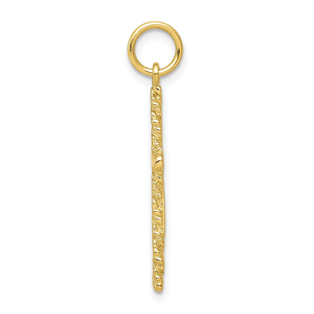 Yellow Gold Satin Nugget Cross Charm