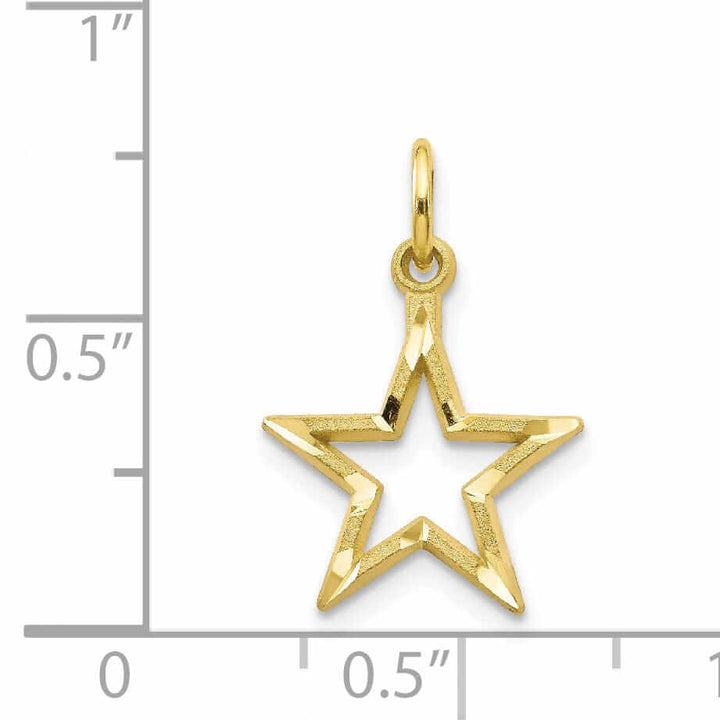 10K Yellow Gold Polished Finish Star Pendant