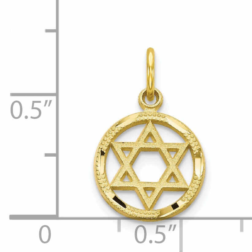 10k Yellow Gold Polished Star Of David Pendant