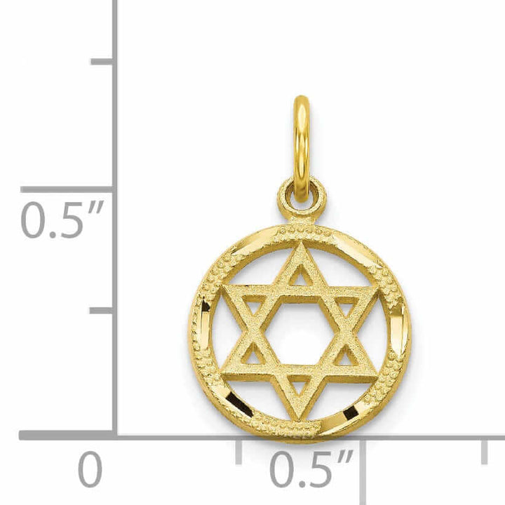 10k Yellow Gold Polished Star Of David Pendant