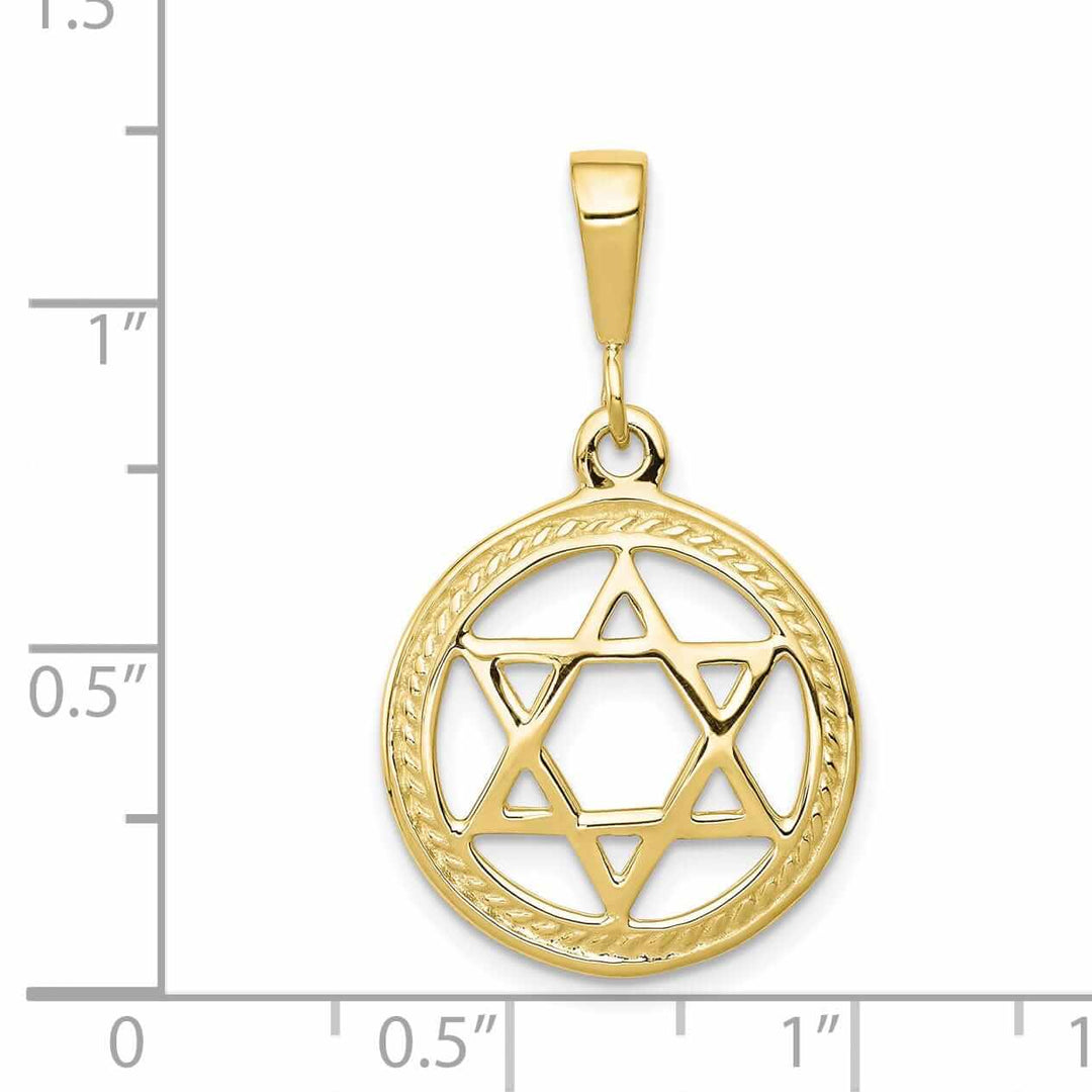 10k Yellow Gold Polished Star Of David Pendant