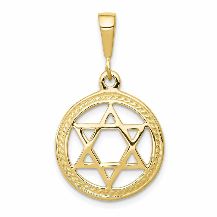 10k Yellow Gold Polished Star Of David Pendant