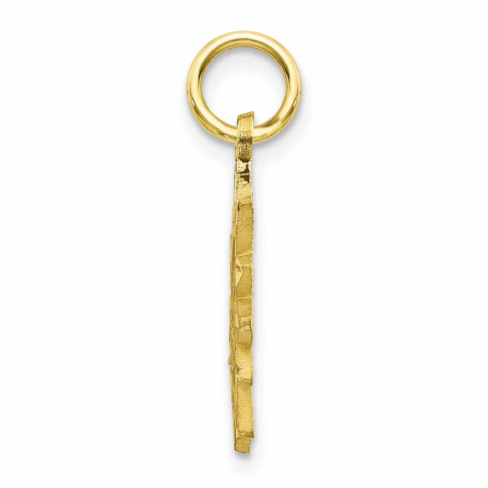 10k Yellow Gold Diamond Cut Finish Sun Pendant