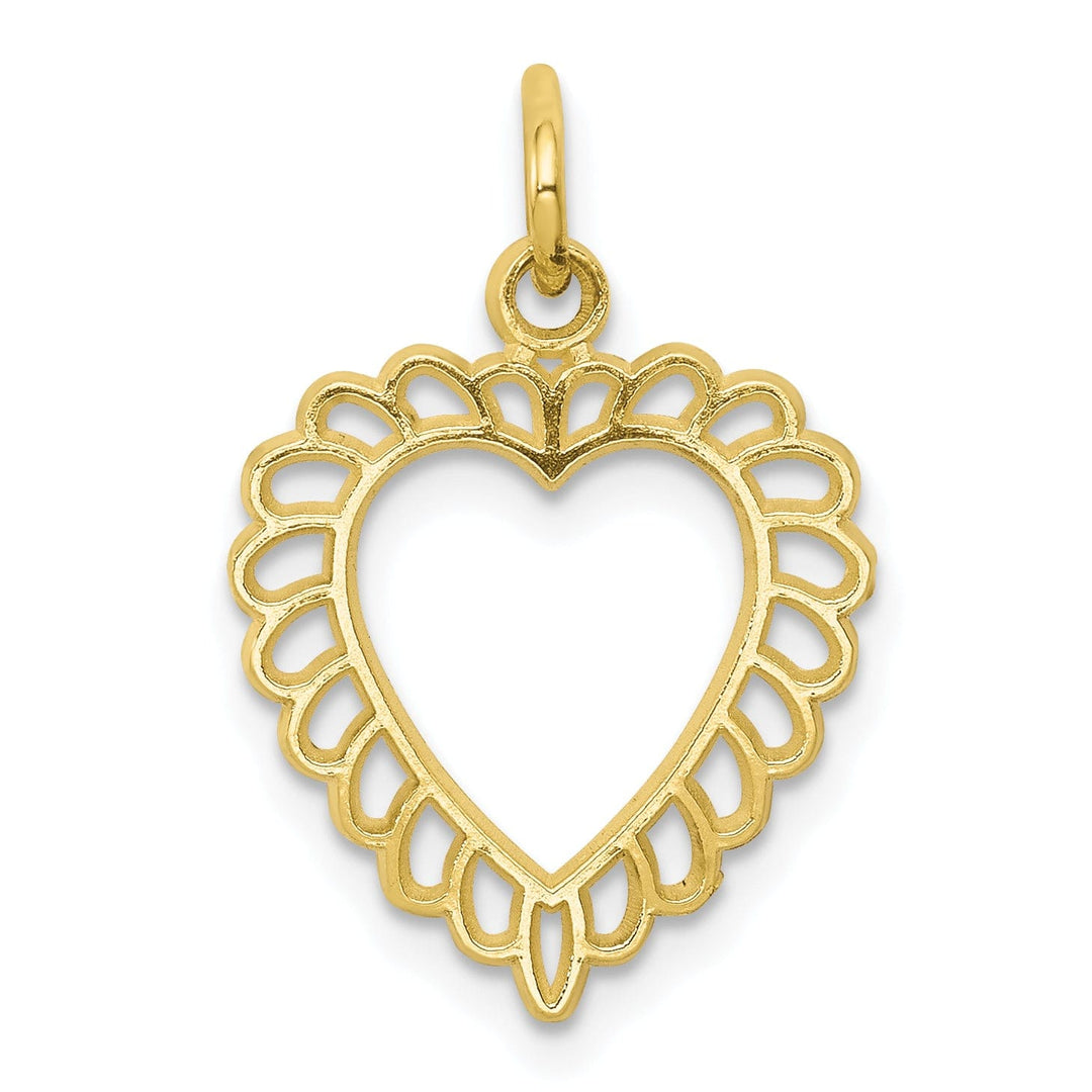 Solid 10k Yellow Gold Heart Design Pendant