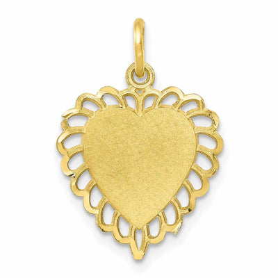 10k Yellow Gold Polished Satin Heart Pendant