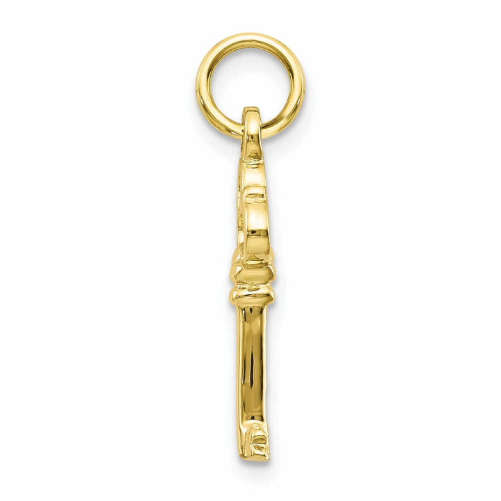 10k Yellow Gold Polished Finish Key Pendant