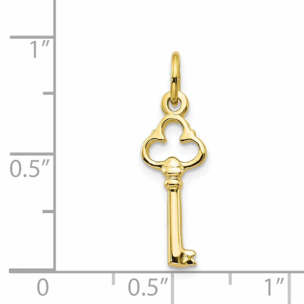 10k Yellow Gold Polished Finish Key Pendant