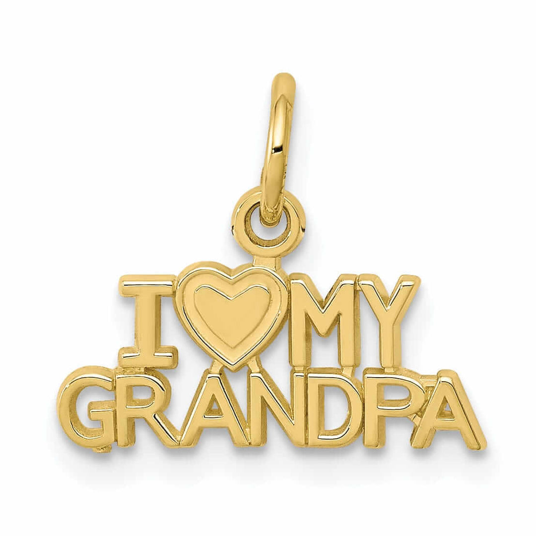 10k Yellow Gold Love I My Grandpa Heart Charm