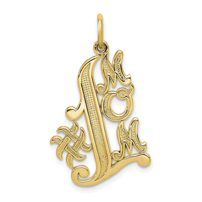 Solid 10k Yellow Gold Polished #1 Mom Pendant at $ 76.6 only from Jewelryshopping.com
