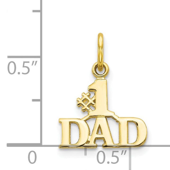 Solid 10k Yellow Gold Polished #1 Dad Pendant