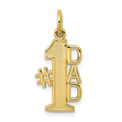 Solid 10k Yellow Gold Polished #1 Dad Pendant at $ 64.7 only from Jewelryshopping.com