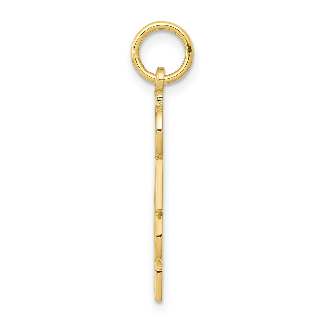 Solid 10k Yellow Gold Polished #1 Dad Charm