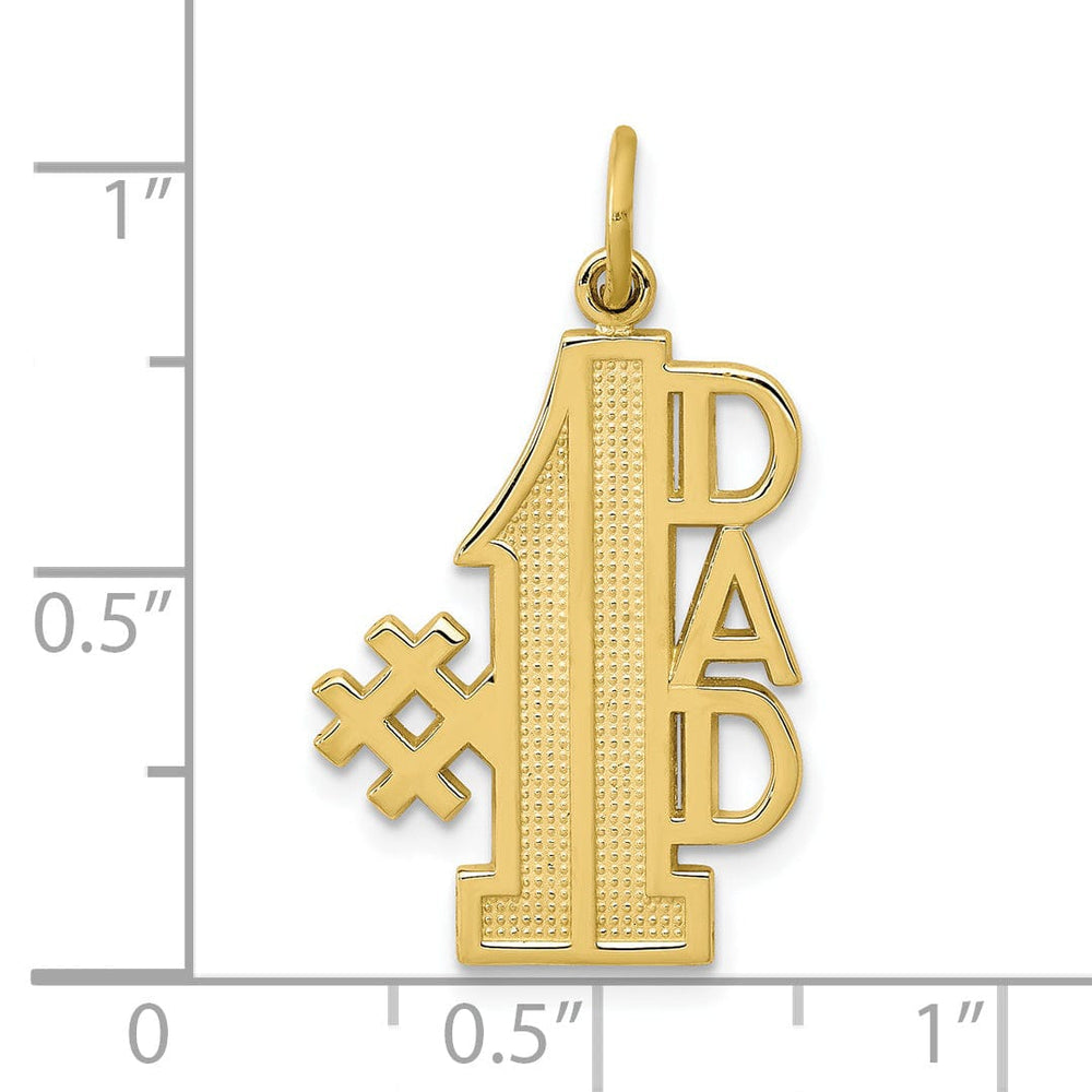 Solid 10k Yellow Gold Polished #1 Dad Charm