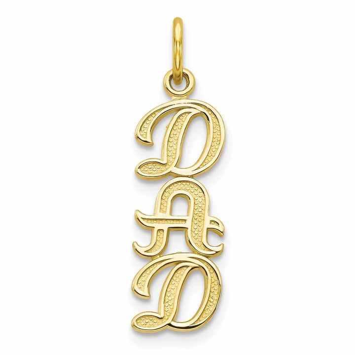 10k Yellow Gold Textured Finish Dad Pendant