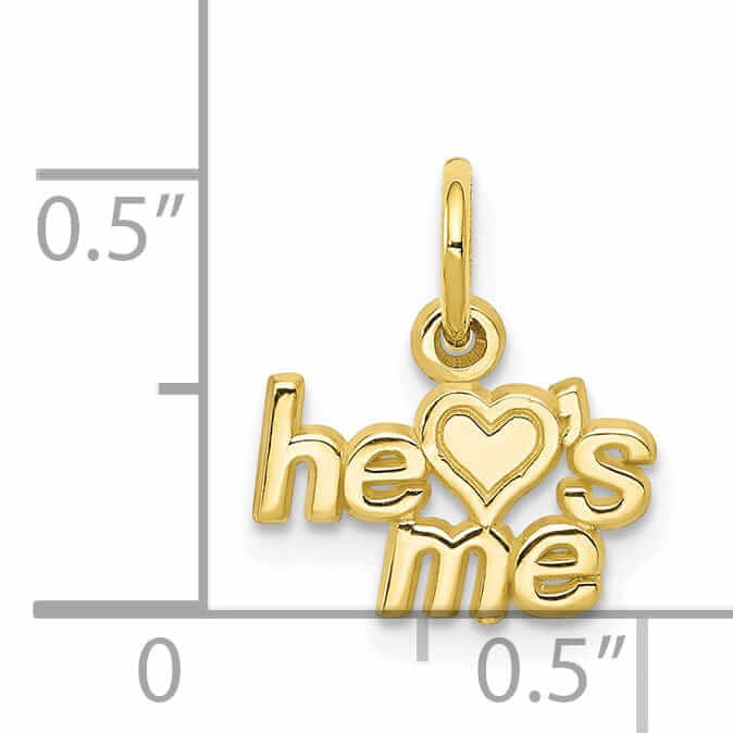 10k Yellow Gold Polish Satin He Loves Me Charm