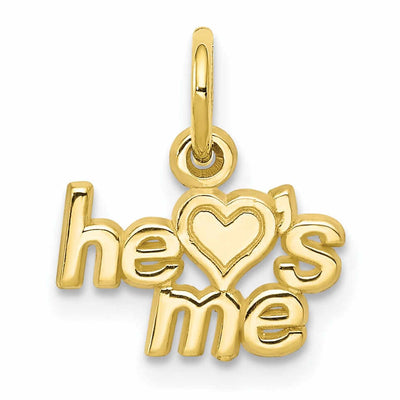 10k Yellow Gold Polish Satin He Loves Me Charm at $ 30.74 only from Jewelryshopping.com