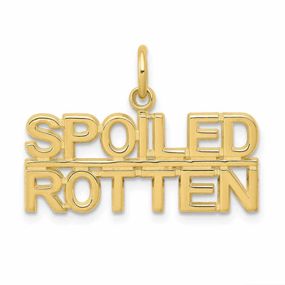 10k Yellow Gold Talking Spoiled Rotten Pendant at $ 85.53 only from Jewelryshopping.com