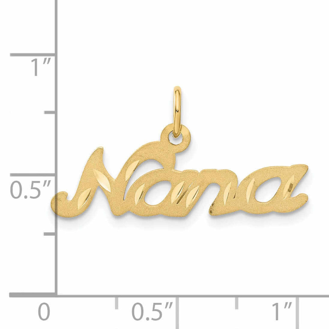 10k Yellow Gold Satin Finish Nana Charm Pendant