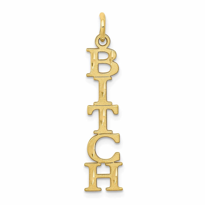 10k Yellow Gold Polished Bitch Talking Pendant