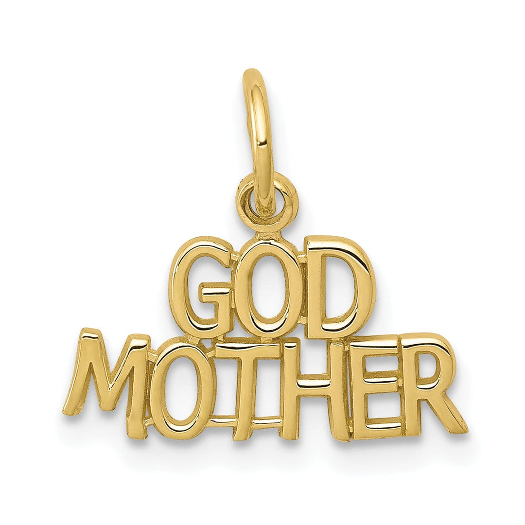 Solid 10k Yellow Gold Polish Godmother Pendant