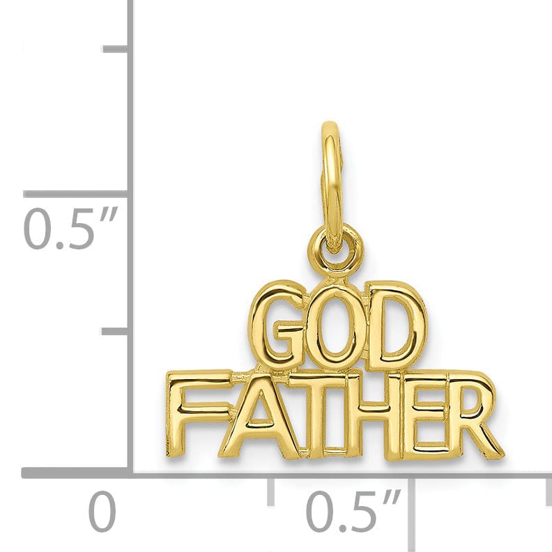 Solid 10k Yellow Gold Polish Godfather Pendant