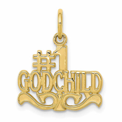 10k Yellow Gold Polished #1 God Child Pendant