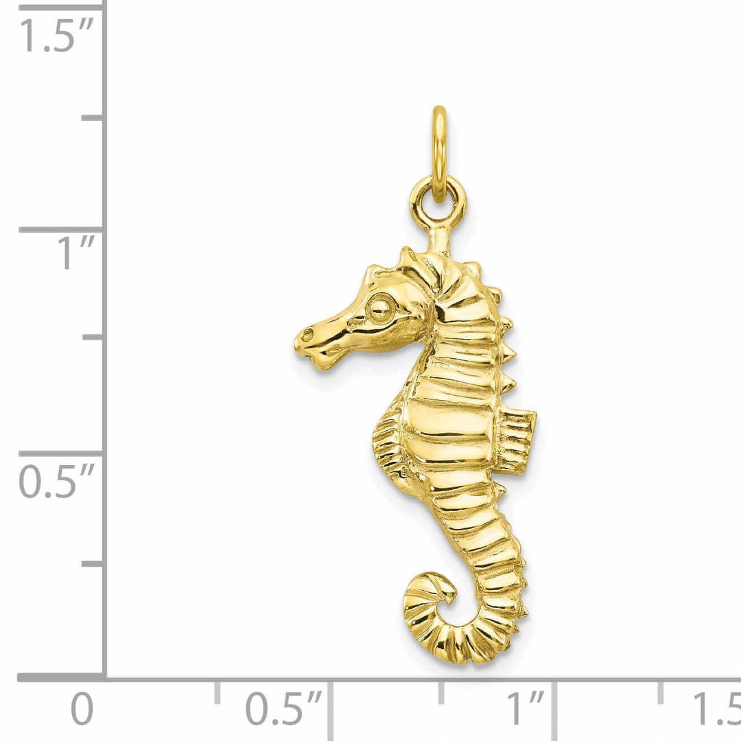 10k Yellow Gold Polished Sea Horse Pendant