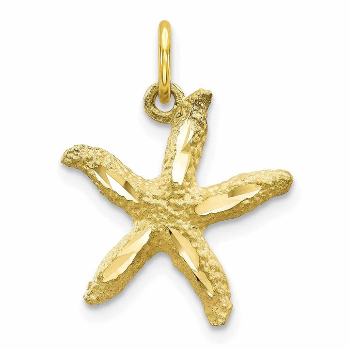 10k Yellow Gold Polished Finish Starfish Design Pendant