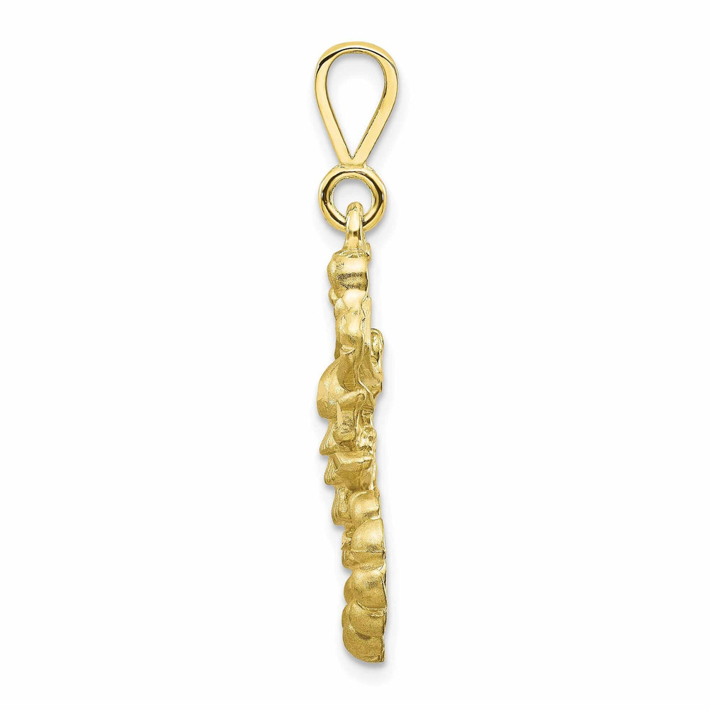 10k Yellow Gold Satin Diamond Cut Scorpio Charm