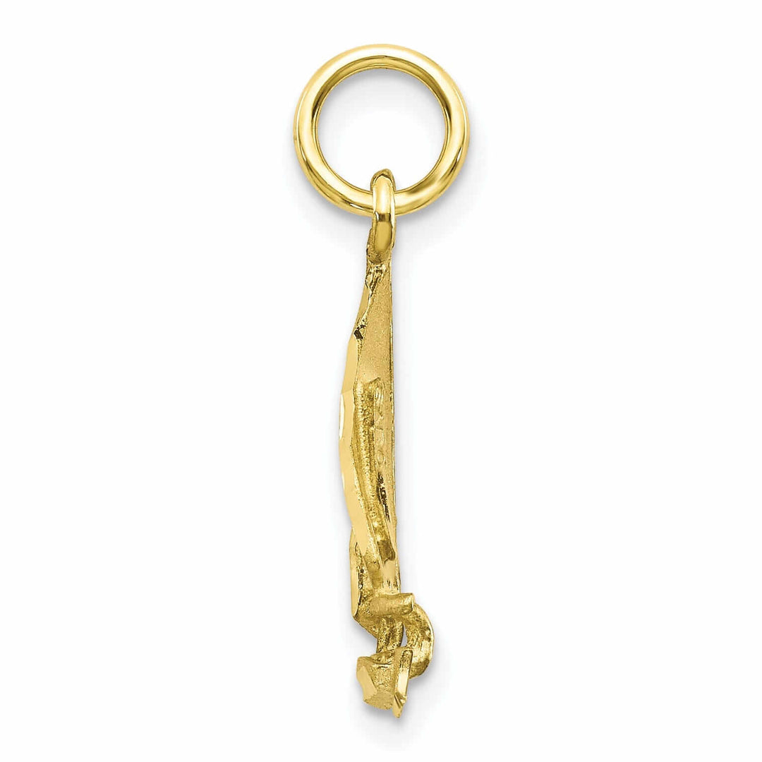 10k Yellow Gold Satin Finish Sailboat Pendant