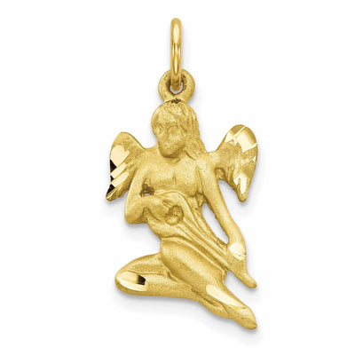 10k Yellow Gold Polished Satin Angel Pendant at $ 113.8 only from Jewelryshopping.com