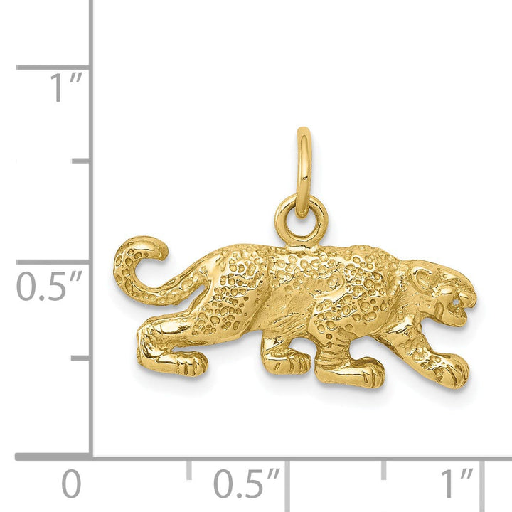 Solid 10k Yellow Gold Small Leopard Pendant