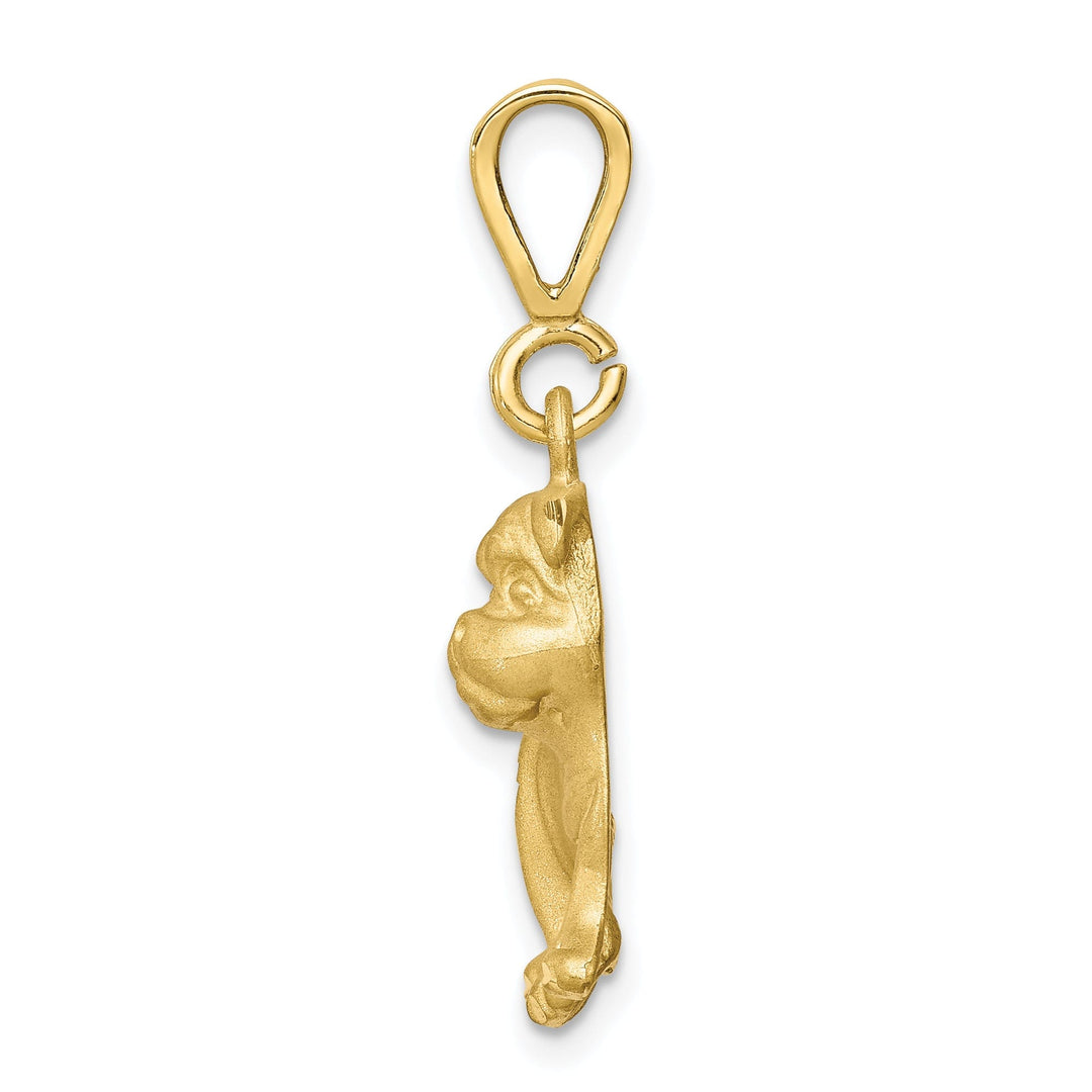 Solid 10k Yellow Gold Bill Dog Charm Pendant