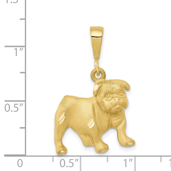 Solid 10k Yellow Gold Bill Dog Charm Pendant