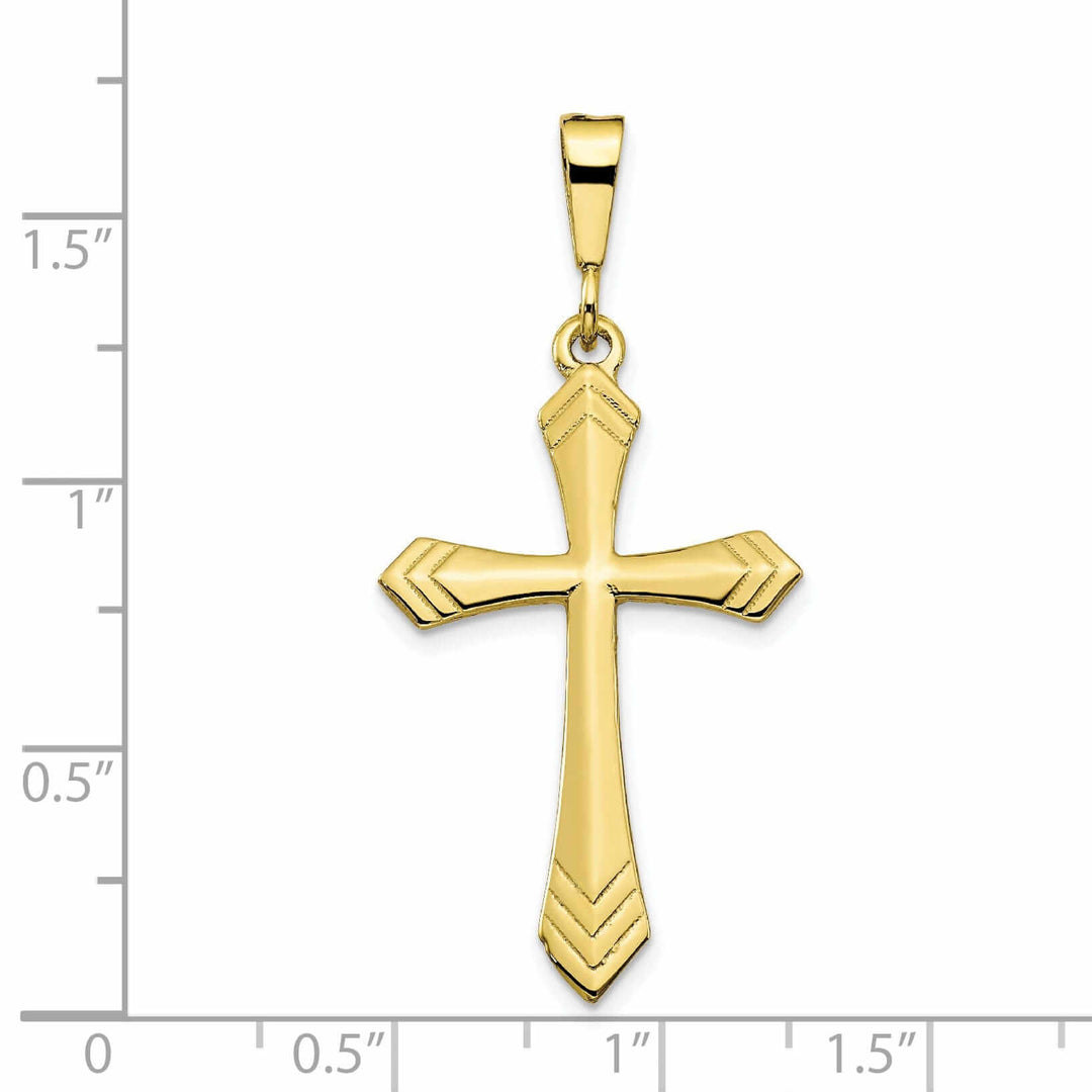 10k Yellow Gold Polished Cross Charm Solid Casted