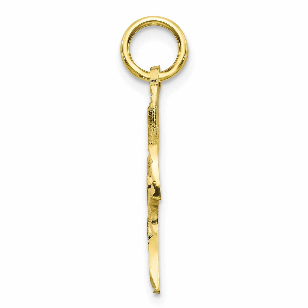 10k Yellow Gold Polished Satin Dove Pendant
