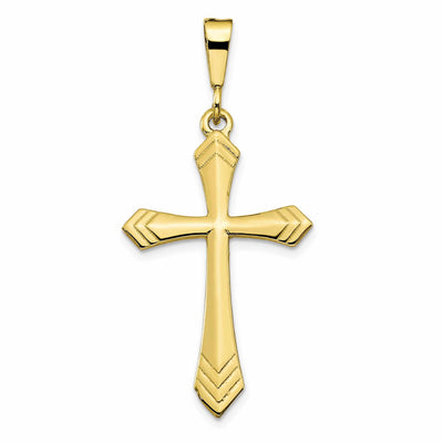 10k Yellow Gold Polished Cross Charm Solid Casted