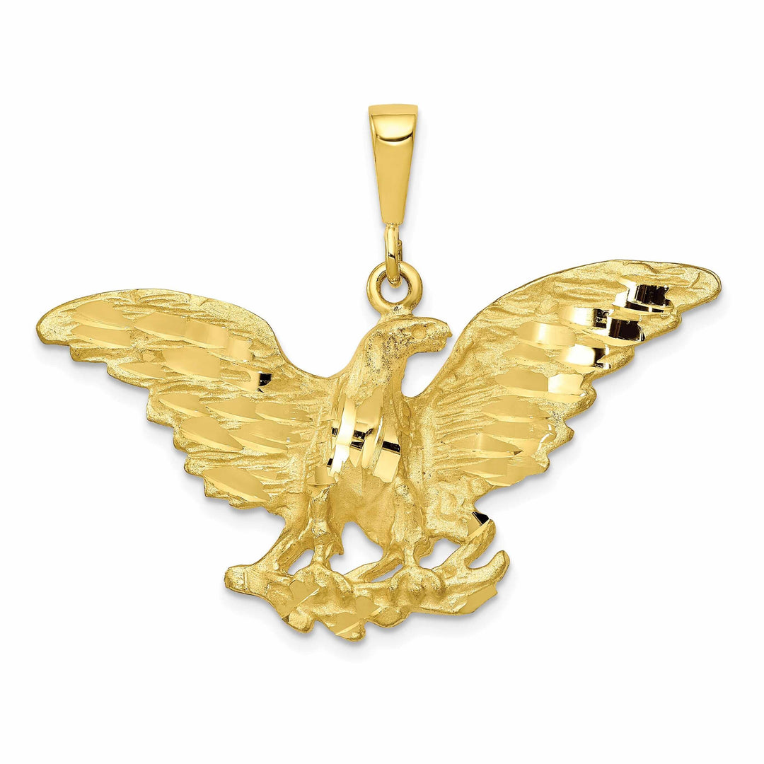 10k Yellow Gold D.C Satin Finish Eagle Charm Pendant