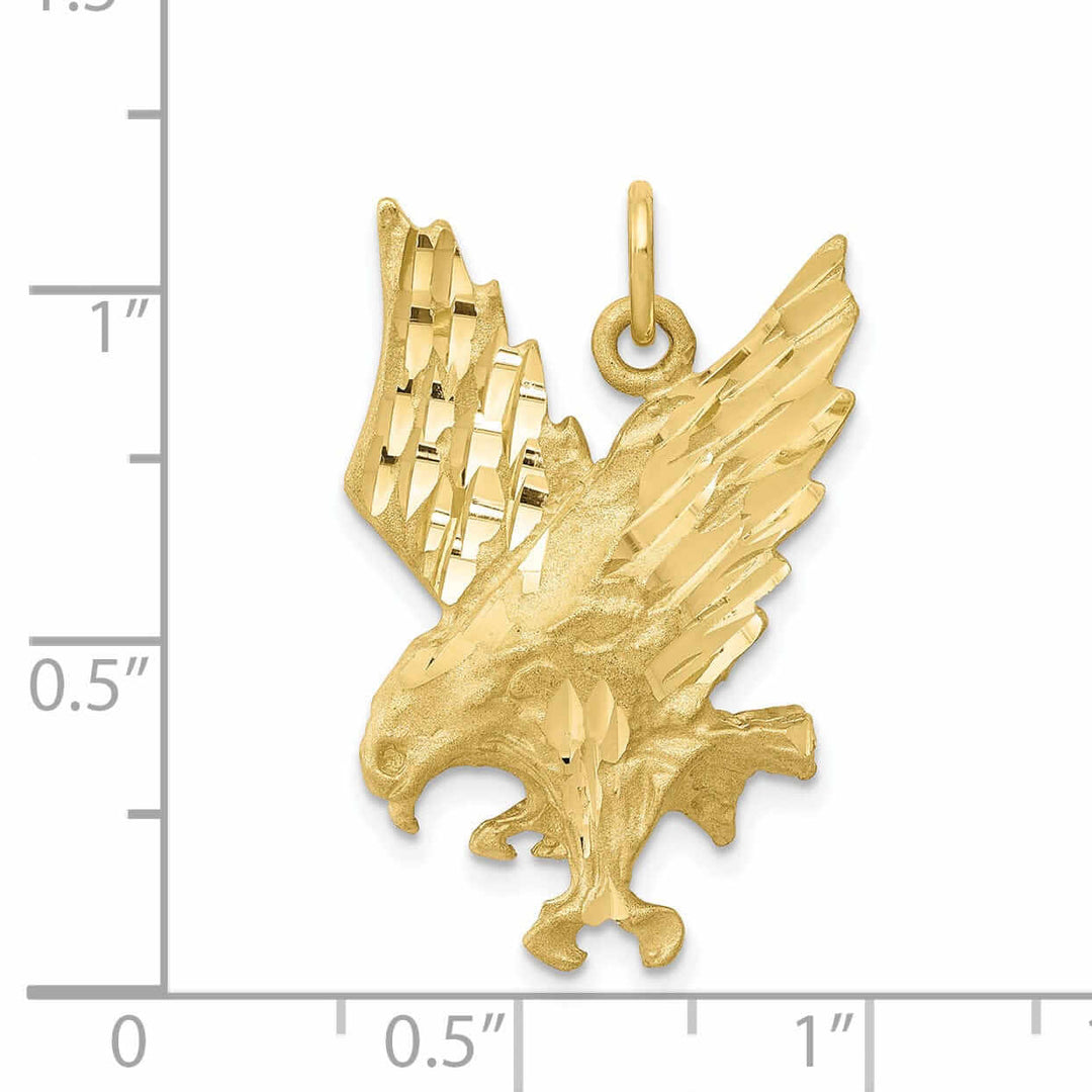 10k Yellow Gold Polished Finish Eagle Charm Pendant