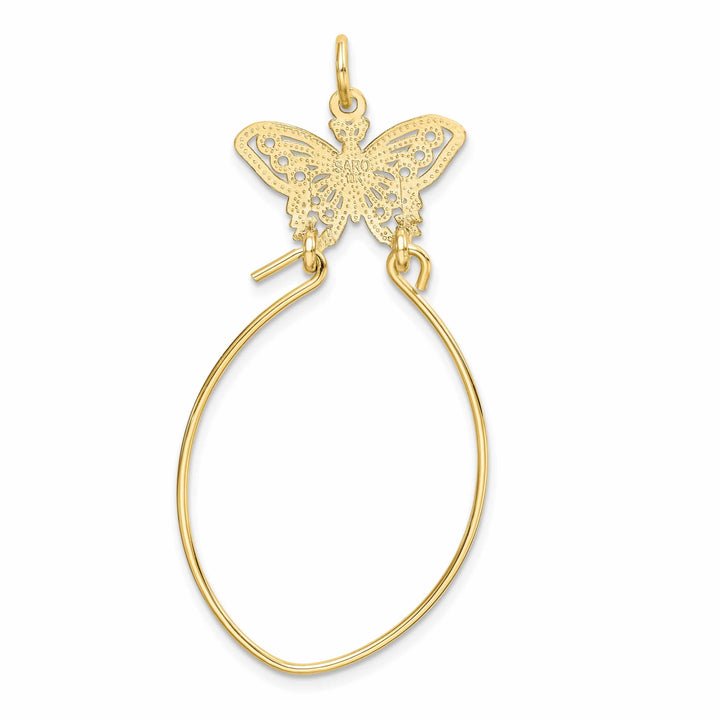 10k Yellow Gold Filigree Butterfly Charm Holder