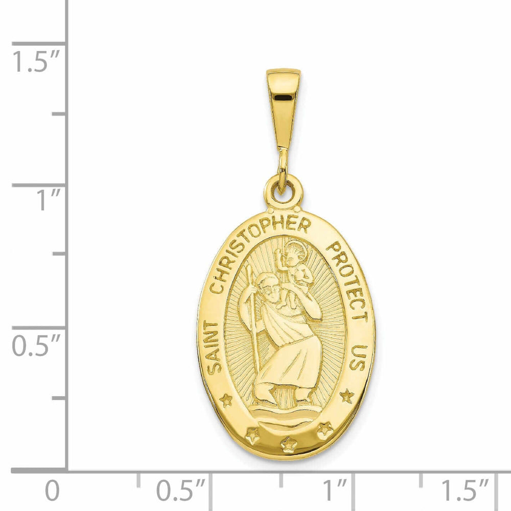 10k Yellow Gold St Christopher Medal Pendant