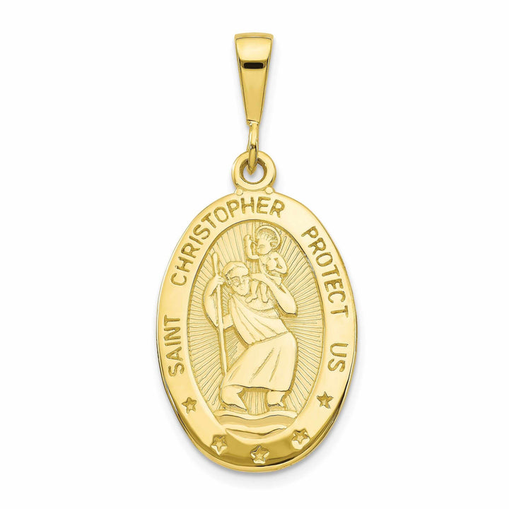 10k Yellow Gold St Christopher Medal Pendant