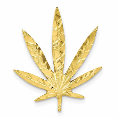 10k Yellow Gold Marijuana Leaf Design Pendant
