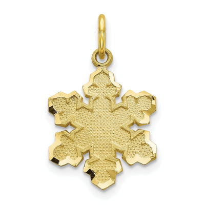 Solid 10k Yellow Gold Satin Snowflake Pendant at $ 60.98 only from Jewelryshopping.com
