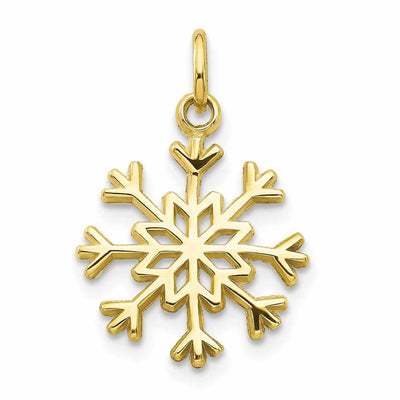 10k Yellow Gold Polish Snowflake Design Pendant at $ 57.27 only from Jewelryshopping.com