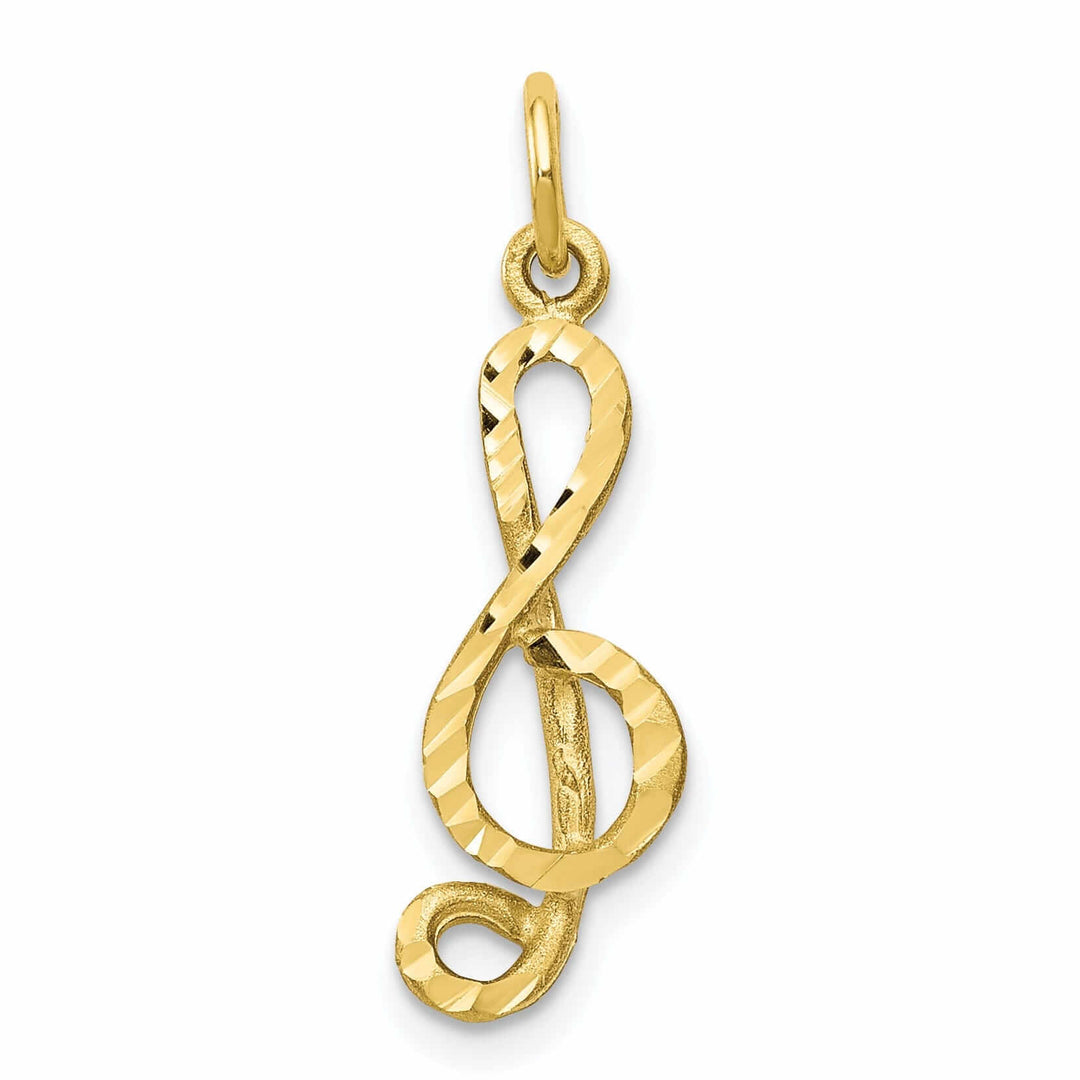 10k Yellow Gold Medium Size Treble Clef Pendant