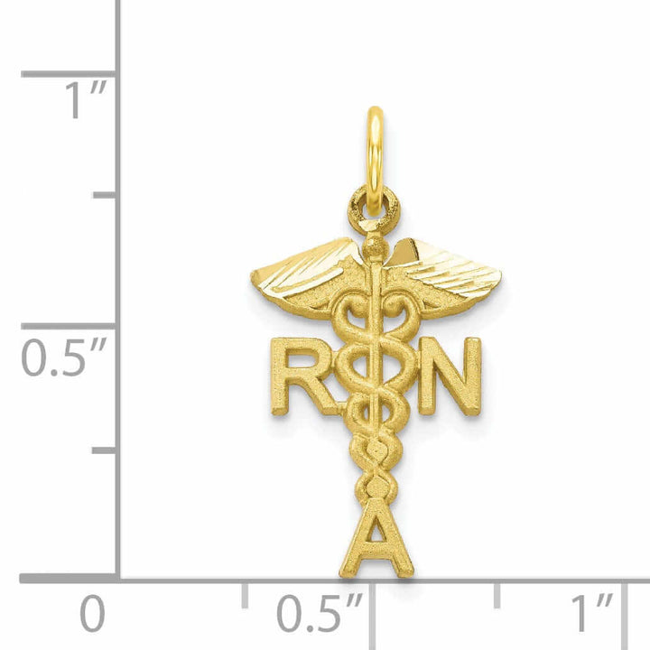 10k Yellow Gold Polish Registered Nurse Pendant